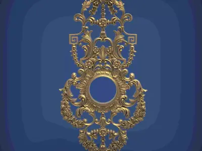 Carved clock for 3D printing and CNC 3D print model 19