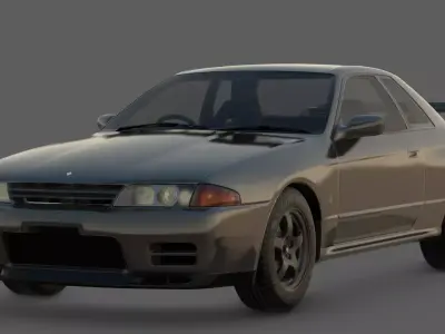 1989 Nissan Skyline GT-R R32 3D Model  The Original Godzilla Low-poly 3D model