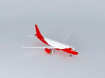 A320 white plane Free 3D model