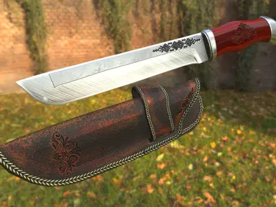 Knife Low-poly 3D model 18