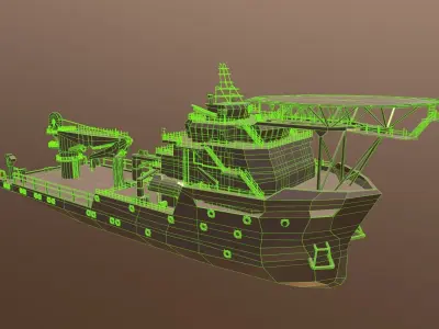 Multi purpose vessel  Low-poly 3D model