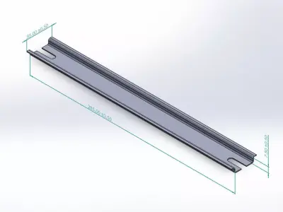 Electric Din Rail 285mm x 7mm x 35mm 3D model