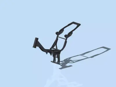 Honda Supra X 125 Motorcycle Frame 3D Model - High-Detail Low-poly 3D model
