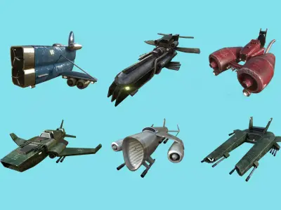 06 Aircraft Spaceship  - Airplanes - Spacecraft Asset 3D Model Pack