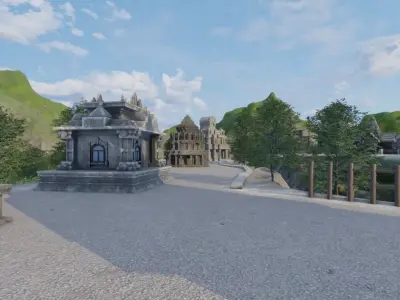 Fantasy Island Architecture 3D model