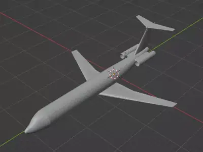 Fictional Twin Rear Engine Jetliner DC-9-50 Inspired series 3D model