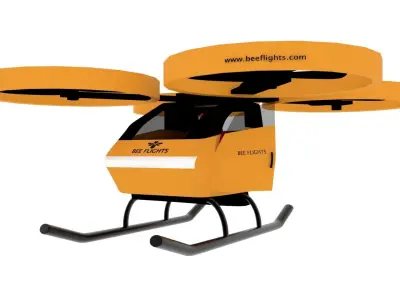 3d drone model with two propellers flying in air 3D print model
