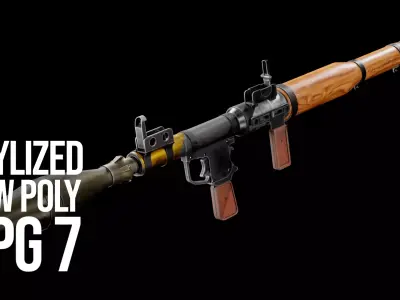 Low Poly RPG 7 gun Low-poly 3D model