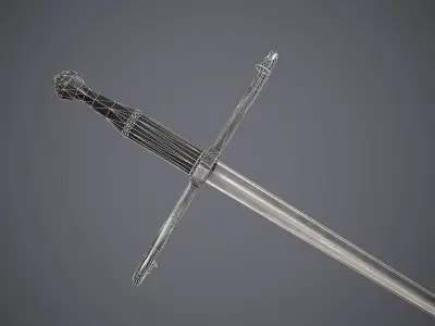 Estoc sword Low-poly 3D model