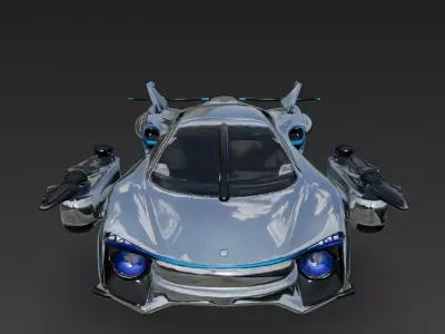 Futuristic Flying Car 3D Model 3D model