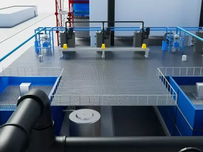 Fenton Catalytic Reactor Water Treatment Plant Low-poly 3D model