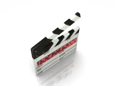 Clapperboard white 3D model