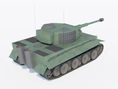 Tiger H1 Tank Low-poly 3D model