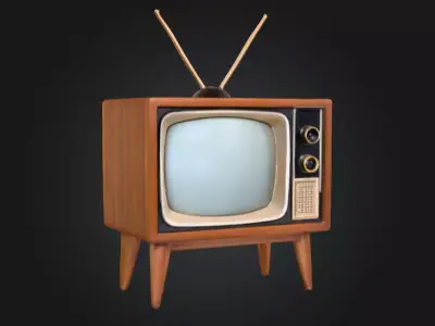 Retro Television Set Low-poly 3D model