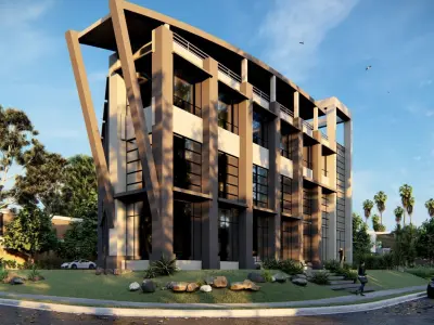 Public Building 02 Low-poly 3D model