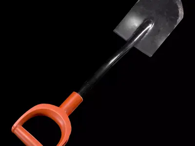 Fiskars worn shovel solid Low-poly 3D model