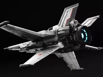 Fighter Spaceship - Game Ready 3D Model Low-poly 3D model