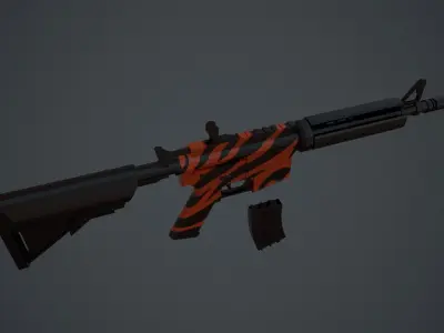M4A4 - LowPoly ar rifle Free low-poly 3D model
