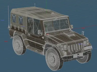 JGSDF Type-73 pickup truck early model single side update 3D model