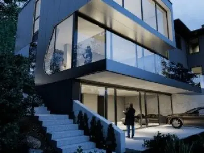 Villa Exterior Model Free 3D model