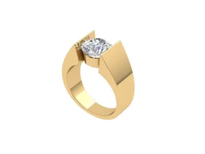 Solitaire Engagement Ring 3D print model 84