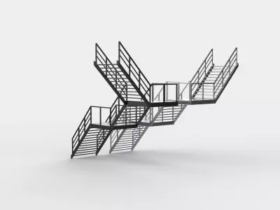 Industrial staircase  3D model purchase