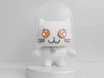 Cat Style British Shothair Mascot Character 3D model Low-poly Low-poly 3D model