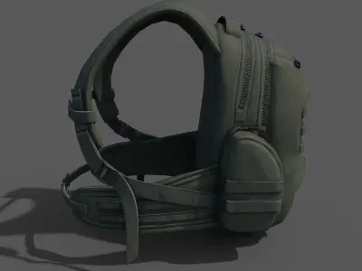 Human Backpack military Scifi  Low-poly 3D model