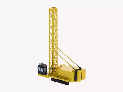 Drill Rig Mining D6640 Simplified Low-poly 3D model