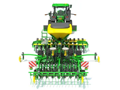 Tractor with Seed Drill 3D model purchase