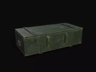 Old millitary ammo box Low-poly 3D model