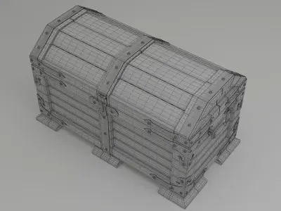 Wood chest 3D model