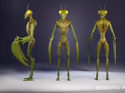 Insect creature Low-poly 3D model