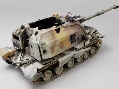 russian 2S19 Msta 152 mm self-propelled howitzer  3D model
