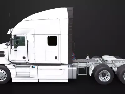 Heavy Truck Chassis 05 Generic White All PBR Unity UE Textures Low-poly 3D model