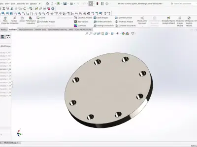 EN1092-1 PN16 Type 05 Blind Flange DN50-600  Industrial Steel 3D model