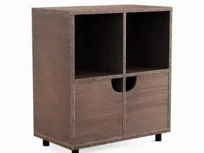 Simple Bookcase Set A  Low-poly 3D model