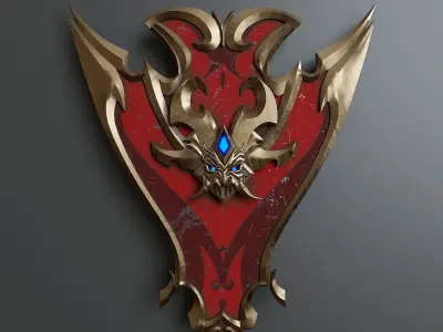 Stylized viking shield 1 3D model