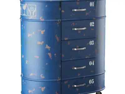 Stand on wheels Loft Vintage 3D model