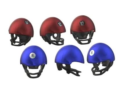 Motorcycle Helmet- Football Helmet Low-poly 3D model