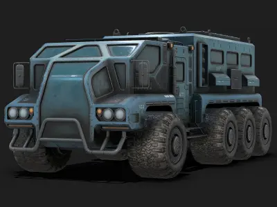 Sci Fi Truck Low Poly Low-poly 3D model