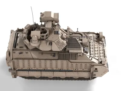 M2A3 Bradley Infantry Fighting Vehicle Low-poly 3D model
