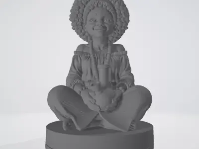 Free Spirit Hippie Girl Herb Grinder-2-Part Magnetic-MellowVerse 3D print model