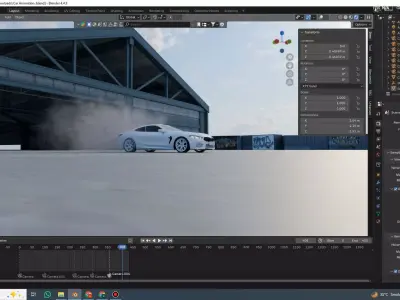 Drift car street with BMW Rigged Free 3D model