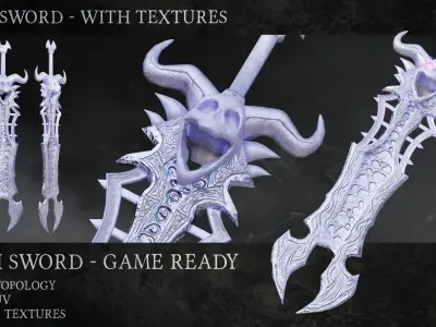 Death sword Low-poly 3D model