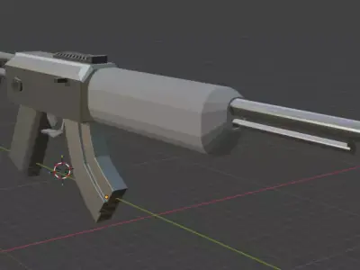 low poly rifle 3D model