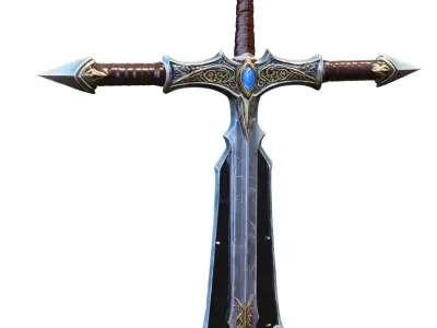 fantasy sword game reader Low-poly 3D model