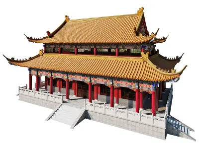 Traditional Pavilion Pagoda Exterior 3D model purchase