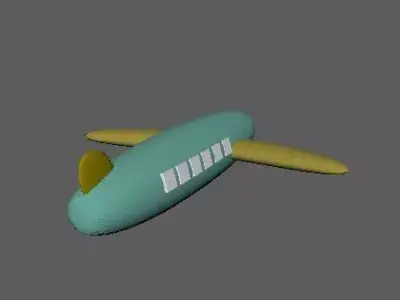Cartoon Plane Low-poly 3D model Low-poly 3D model