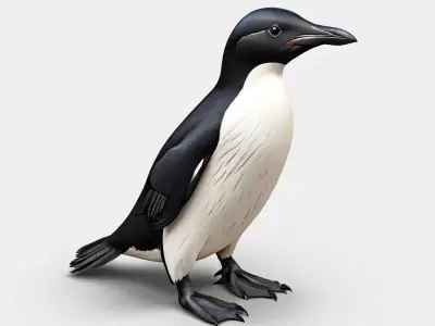 Realistic Razorbill 3D Model Low-poly 3D model